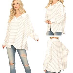 Boutique oversized striped top